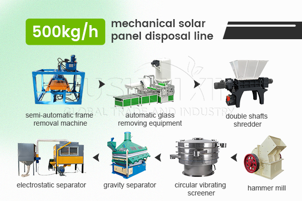500kgph mechanical solar panels recycling plant solution