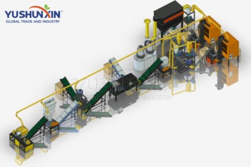 Mechanical solar panels disposal line